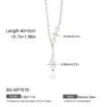 Edelstahl Süßwasserperlen Halskette für Damen, elegante vergoldete Schlüsselbeinkette Schmuck. - Runde und Wassertropfen Verbundstil (BX-NP7616) / 1 Stück