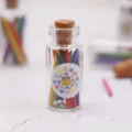 Miniature glass bottle colored crayons dollhouse scene decoration craft accessories - Multicolor