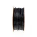 Detailed view of the 2mm black PU leather cord wound on a spool for DIY jewelry making. - Black