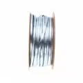 Close-up detail of silver metallic PU leather cord wound on spool for DIY jewelry making. - Sky Blue