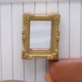 Miniature dollhouse gold ornate mirror vintage classical micro scene furniture decor model - Gold Square