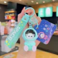 Llavero adorable de astronauta oso con correa y diseño luminoso ideal para bolso. - Oso Cielo Estrellado - Verde