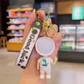 Cute glowing astronaut doll keychain cartoon bag pendant stylish creative gift backpack charm - White (Male)