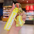 Cute colorful cabbage bear design keychain acrylic bag pendant cartoon car key ring charm. - Iridescent Cabbage Man / Yellow