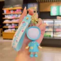 Cute light-up cartoon doll keychain, lovely blue bag charm and backpack pendant for gifts. - Blue Skirt (Female)