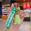 Colorful Cabbage Monster Keychain Cute Cartoon Bag Pendant Couple Key Ring Charm - Iridescent Cabbage Man / Green