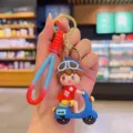 Cute cartoon scooter keychain pendant stylish student bag charm car key chain accessory. - Blue Vehicle Boy