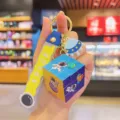 Cute astronaut Rubik's cube keychain with space strap, creative cartoon bag charm and pendant. - Astronaut Style / Astronaut Cube