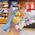 Cute cartoon unicorn keychain cute cloud doll pendant lovely bag charm backpack accessory - Blue