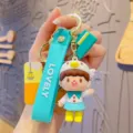 Leuke cartoon pop sleutelhanger schattige tas charm paar sleutelring leuke accessoires - Kuikenvorm / Blauw/Wit