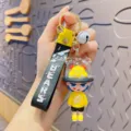 Cartoon monster keychain cute yellow black backpack charm and car key accessory variant - Yellow Monster