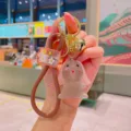 Cute bunny keychain cute cartoon rabbit bag charm metal key ring stylish gift accessories - Crystal Rabbit (yd1109) / Brown