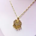 Gouden Ruyi slot hanger ketting met schattige bellen mode sieraden cadeaus voor vrouwen - Goud (DX441)
