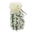 Rama de flores artificiales de buganvilla blanca colgante para decoración hotel SKU - Blanco