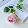 Flor de rosa de seda artificial planta falsa para el hogar boda San Valentín fiesta rosa - Púrpura