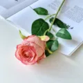 Rosa artificial realista flor rosa falsa para decoración de fiesta de boda en casa. - Rosa