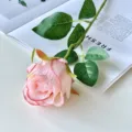 Rosa artificial rosa flor de tallo único falso floral hogar boda decoración variante. - Rosa Claro