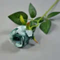 Rosa bulgara artificial variante verde azulado tallo unico flor falsa decoracion hogar - Azul