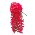 Cesta colgante de buganvillas artificiales, decoración floral de seda rosa vibrante para hogar. - Rosa rojo