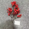 Red artificial plum flower branch home decor floral arrangement vase centerpiece item - 16-Head Silk Baby's Breath 1 Stem - Bright Red