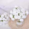 Ramo de flores de peonía blanca artificial 27 cabezas camelia de seda decoración - Peonía blanca de 27 cabezas