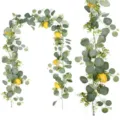 Artificial lemon eucalyptus garland for table decor spring wedding home decoration. - Eucalyptus and Lemon Fruit Vine (1 Piece)