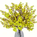 Artificial yellow plum blossom branch flower bouquet for home wedding decoration vase arrangement. - 6-Yellow
