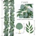 Artificial eucalyptus garland with willow leaves 2 pack green vine decor for wedding - 2m Willow Leaf Vine