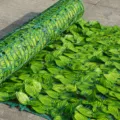 Cerca de hiedra artificial privacidad, rollo decoración jardín hojas verdes, variante panel pared - 1m*1m / Hojas de sandía en rejilla impresa