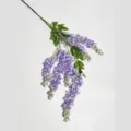 Flores Artificiales Glicina Morada 6 Ramas Rattan Planta Colgante para Decoración - Púrpura