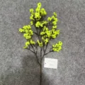 Artificial baby's breath flower branch yellow fake floral home decor arrangement 1pc - 16-Head Silk Baby's Breath, 1 Branch - Bright Yellow