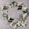 Guirlanda de Flores Artificiales Bougainvillea Blanca Planta Colgante Decoración de Pared - Blanco