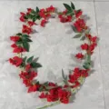 Planta de vid de buganvilla artificial para decoración de pared interior de sala de estar - Rojo