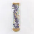 Sheer glass silk socks for women, thin summer cute floral mid-tube fashion socks. - One Size / Yellow