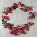 Vid de bougainvillea artificial flor para decoración de pared interior del hogar - Rosa rojo