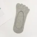 Women Grey Cotton Five-Finger Socks Invisible Boat Socks Short Variant Model Gray - One Size / 03 Grey