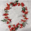 Guirnalda colgante de planta de flor falsa de vid de bougainvillea roja para decoracion - Rojo Atardecer