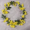Guirlanda de flores de vid de buganvilia artificial para decoración de pared - Amarillo