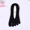 Calcetines de cinco dedos de malla negra para mujer, calcetines invisibles de corte bajo. - Talla única / Negro 01