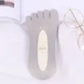 Women summer thin five-toe low cut invisible socks breathable mesh shallow mouth sock. - One Size / Gray