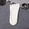 Men white five toe boat socks summer thin breathable low cut invisible anti slip socks - One Size / White
