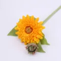 Girasole artificiale stelo singolo fiore finto decorazione casa centrotavola pianta gialla - Girasole a Olio a Doppia Testa / Giallo chiaro