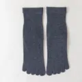 Dark grey five-finger socks, mid-calf length, comfortable knit sports yoga socks. - One Size / Dark Gray