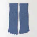 Blue retro knit mid-tube five-toe socks for men and women comfortable fitness yoga socks - One Size / 06 Denim Blue