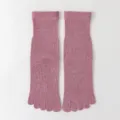 Comfortable vintage-style five-toe socks for women and men, perfect for yoga, fitness, and daily wear. - One Size / 18 Leather Red