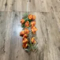 Artificial Wind Bell Flower Orange Silk Fake Floral Branch Home Wedding Decor - Bell Yucca - Autumn Orange (1 Stem)