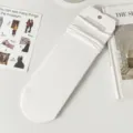 Summer thin white scrunch socks for women, cute Japanese style hollow breathable cotton crew socks. - One Size / White 02