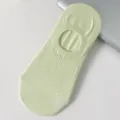 Women's light green low cut invisible socks, breathable summer non slip thin ankle socks. - 04 Light Green