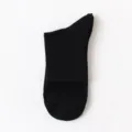 Men's solid black mid-tube casual cotton socks, breathable and soft for daily wear. - One Size / Black 01