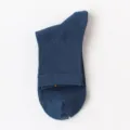 Men dark blue mid tube solid casual cotton socks thin breathable summer daily wear footwear - One Size / 04 Navy Blue